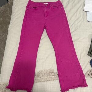 Pink kick crop loft jeans